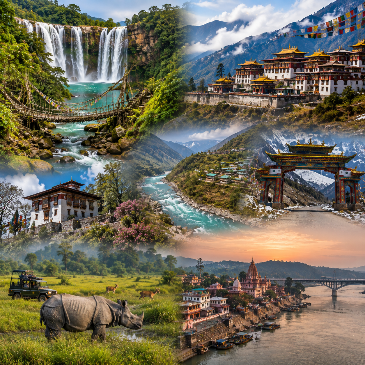 ASSAM MEGHALAYA  ARUNACHAL WITH KAZIRANGA
